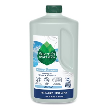 SEVENTH GENERATION Natural Dishwashing Liquid, Free and Clear, 50 oz Bottle, 3PK 22724CT